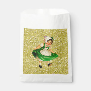 Sachets En Papier Petite fille irlandaise en robe verte Parties scin