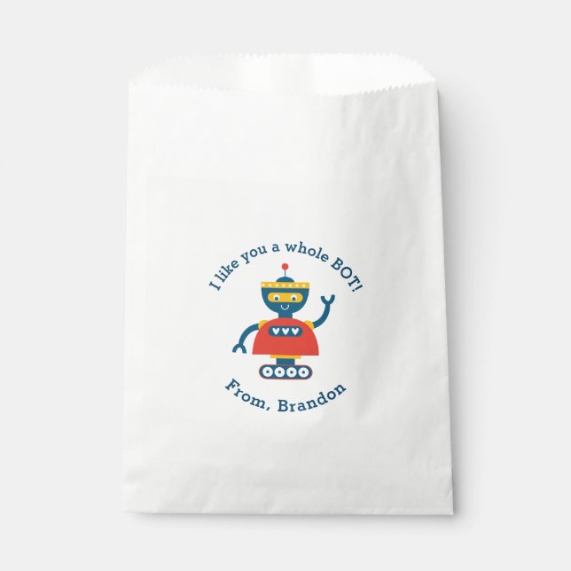 Sachets En Papier Petits enfants Valentines Jour Robot (Devant)