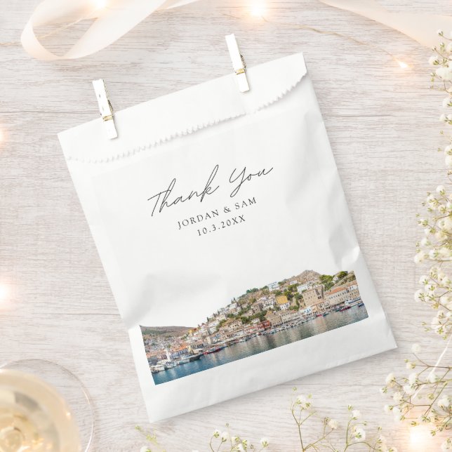 Sachets En Papier Photo Mariage Hydra Personnalisée Grèce (Coupé)