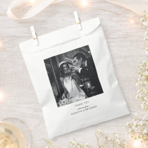 Sachets En Papier Photo minimaliste de Mariage noir blanc Art déco