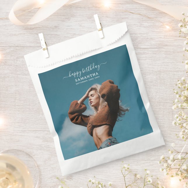 Sachets En Papier Photo personnalisée Selfie fête d'anniversaire pho (Coupé)