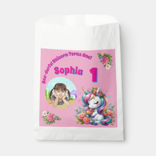 Sachets En Papier Photographie de 1er anniversaire de licorne magiqu