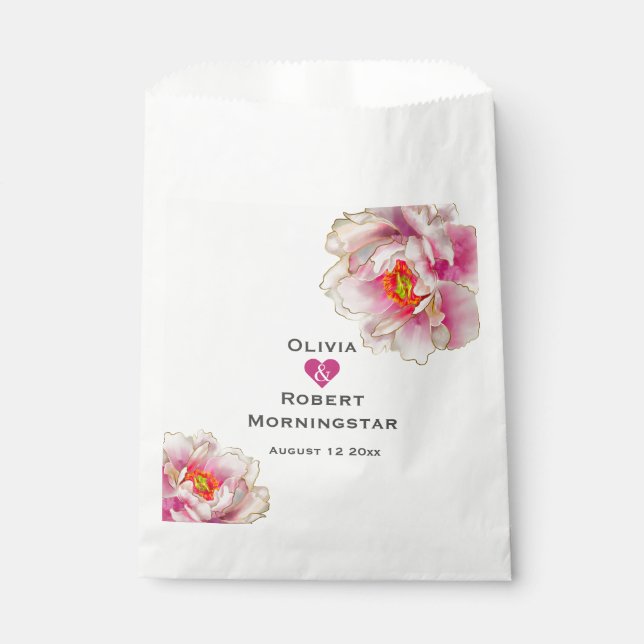 Sachets En Papier Pic floral rose écarlate (Devant)