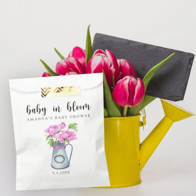 Sachets En Papier Pichet aquarelle de fleurs - bébé en fleurs  (Créateur téléchargé)