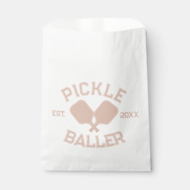 Sachets En Papier Pickle Baller Pickleball Collegiate Typographie (Devant)