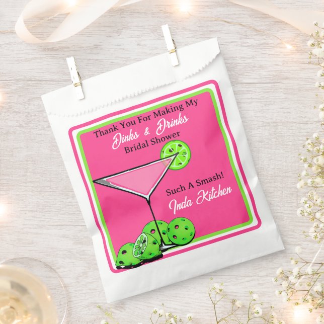 Sachets En Papier Pickleball Bridal Shower Dinks & Drinks Cocktail (Coupé)