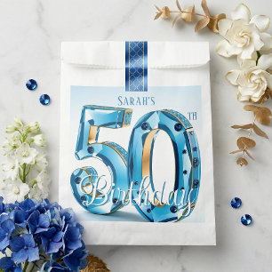 Sachets En Papier Pierres précieuses bleues glamour pour une fête d'