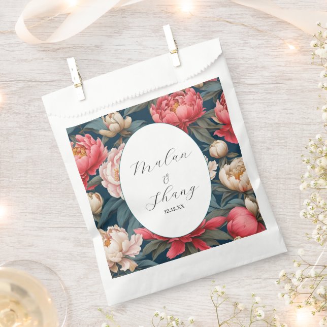 Sachets En Papier Pies roses et blanches Mariage oriental (Coupé)