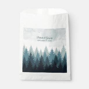 Sachets En Papier Pine Arbre Aquarelle Forêt Mariage rustique
