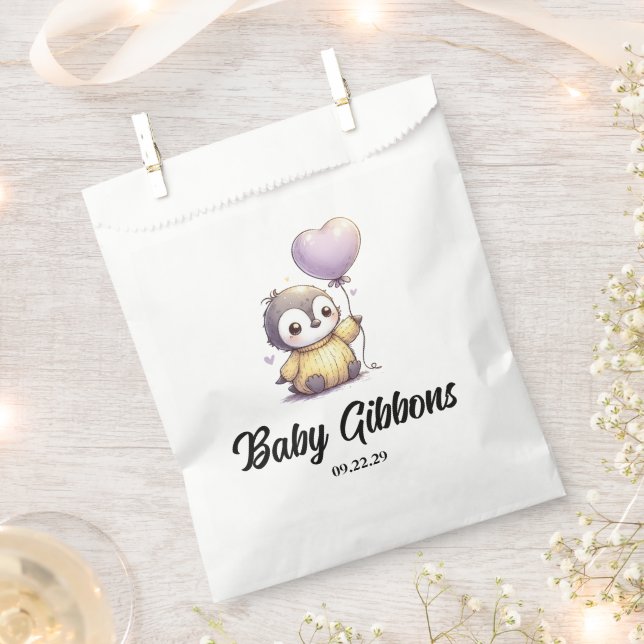 Sachets En Papier Pingouin Baby shower (Coupé)