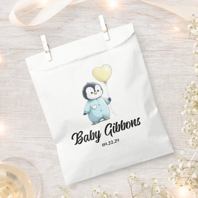 Sachets En Papier Pingouin Baby shower (Coupé)