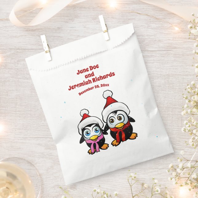 Sachets En Papier Pingouins pour bébés de Noël (Coupé)