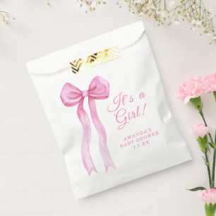 Sachets En Papier Pink a Bow It's Girl Baby shower
