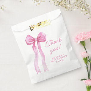 Sachets En Papier Pink a Bow It's Girl Baby shower Merci