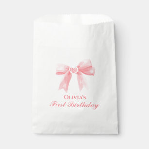 Sachets En Papier Pink Bow preppy Coquette 1er anniversaire