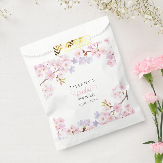 Sachets En Papier Pink Cherry Blossom in Bloom Garden Bridal Shower (Scellé)