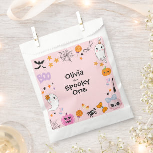 Sachets En Papier Pink Éffrayant One Cute Ghost Halloween 1er Annive