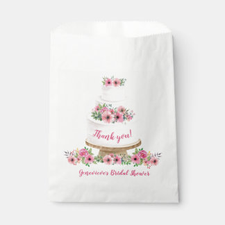 Sachets En Papier Pink Floral Aquarelle Mariage Gâteau Bienvenue