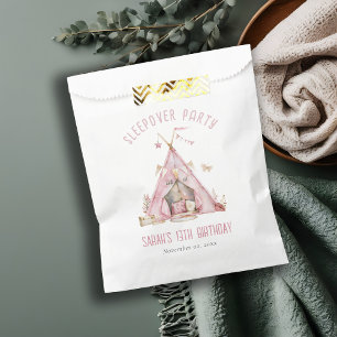 Sachets En Papier Pink Girls Tent Slepover Stwood Anniversaire Fête