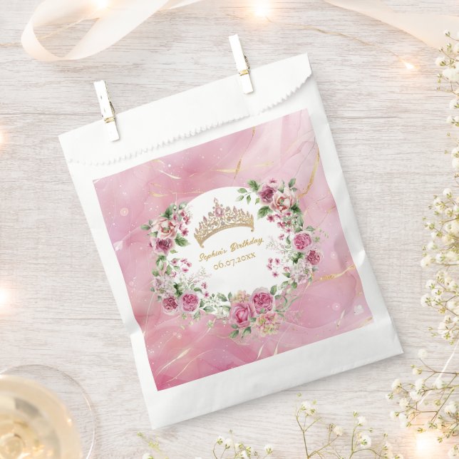 Sachets En Papier Pink Gold Fairytale Princess Crown (Coupé)