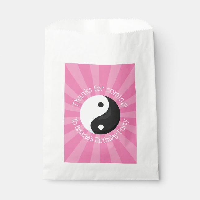 Sachets En Papier Pink Karate Party favorise pour un sac Fille Favor (Devant)