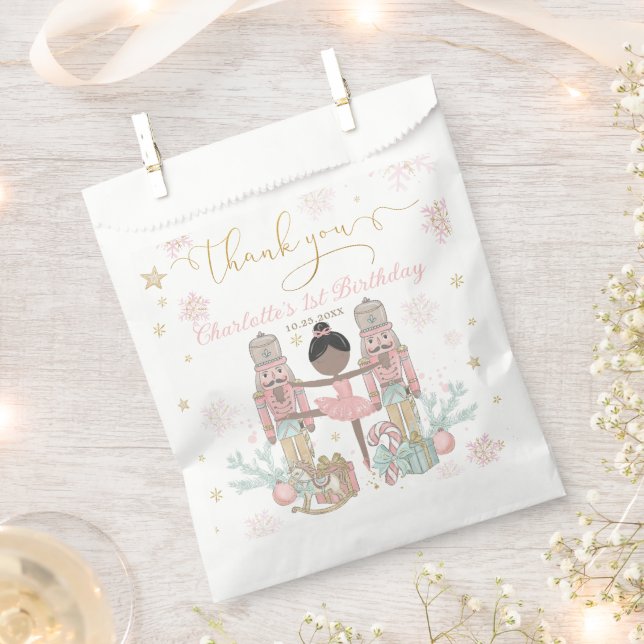 Sachets En Papier Pink Nutcracker Winter Onederland 1st Birthday (Coupé)