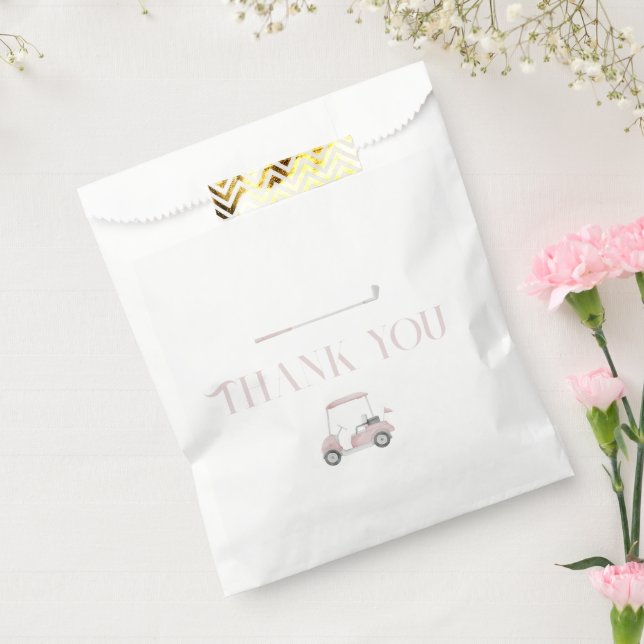 Sachets En Papier Pink par tee Golf Anniversaire (Scellé)