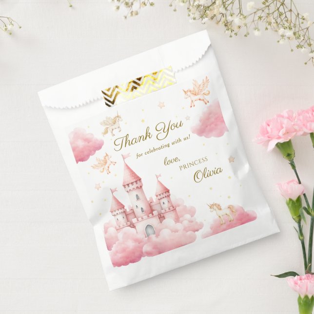 Sachets En Papier Pink Princess Party Thank You (Scellé)