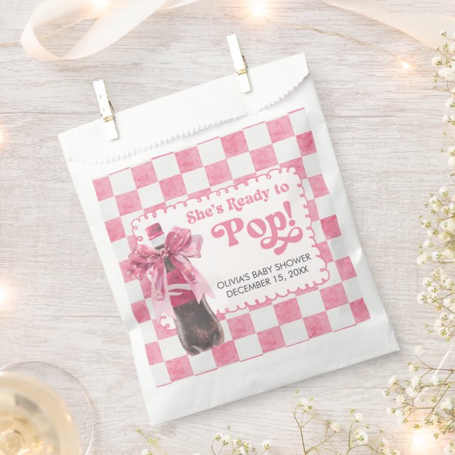 Sachets En Papier Pink She's Ready to Pop Baby Shower (Coupé)