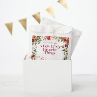 Sachets En Papier Pink Stripe et fête florale Galentine's