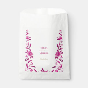 Sachets En Papier Pink Watercolor floral Chinoiserie Mariage