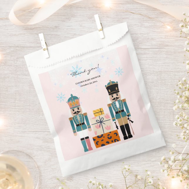 Sachets En Papier Pink Winter Snowflakes Nutcracker Baby shower (Coupé)