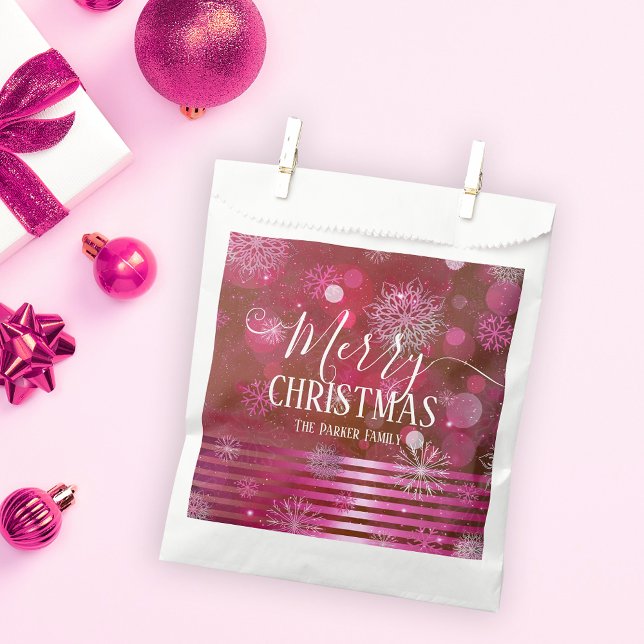 Sachets En Papier Pink Winter Wonderland avec lumières et particules (Créateur téléchargé)