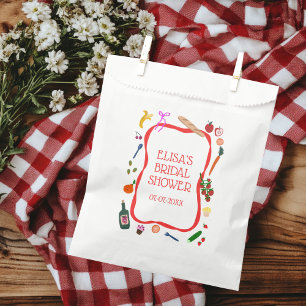 Sachets En Papier Pique-nique Moderne Cute Main Tirée Fête des marié