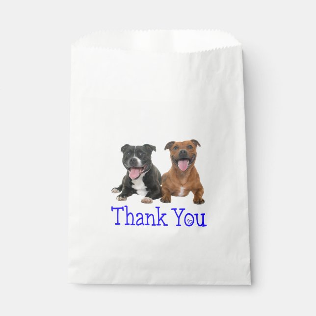 Sachets En Papier Pit Bull Chien Chien Chien Pitbull Merci Parti Fav (Devant)