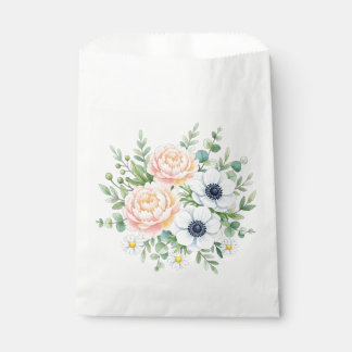 Sachets En Papier Pivoine et fleur d'anémone blanche florale à l'aqu