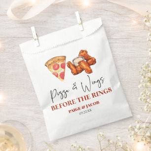 Sachets En Papier Pizza et ailes avant le dîner de répétition des ai