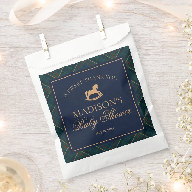 Sachets En Papier Plaid Classic Rocking Horse Baby Shower Dessert (Coupé)