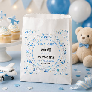 Sachets En Papier Plan Bleu Blanc 1er Anniversaire Première Décollag