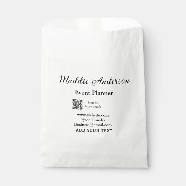 Sachets En Papier Planificateur d'événements ajouter le nom Code QR  (Devant)
