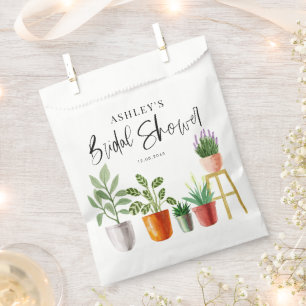 Sachets En Papier Plantes en pot aquarellées bohèmes pour une baby s