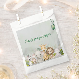 Sachets En Papier plaques de baby shower vert et blanc