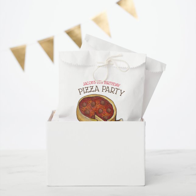 Sachets En Papier Plat profond Pepperoni Pizza Pie fête d'anniversai (Fête)