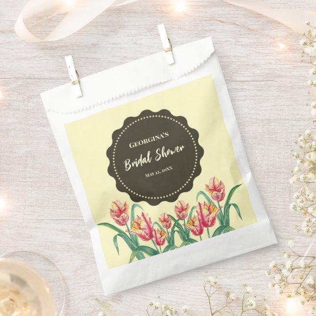 Sachets En Papier Pluie de Mariage Tulipes Perroquet Jaunes Fleur Fl (Coupé)