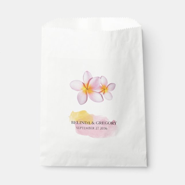 Sachets En Papier Plumeria tropicale Frangipani Mariage (Devant)
