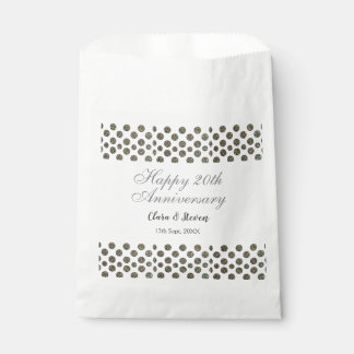 Sachets En Papier points ARGENT scintillants joyeux 20e anniversaire