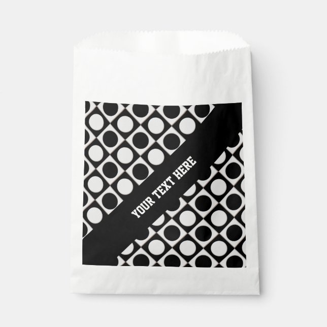 Sachets En Papier Points & Carrés / noir blanc + vos idées (Devant)
