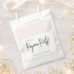 Sachets En Papier Points Polka de Fête en Pyjama Rose Pâle