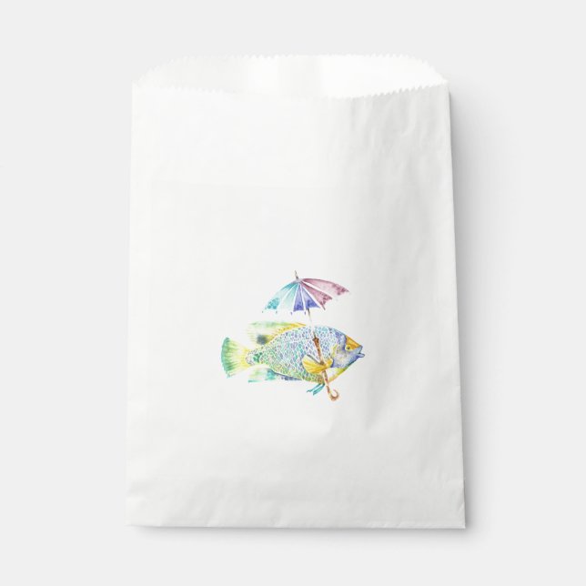 Sachets En Papier Poisson avec parapluie (Devant)