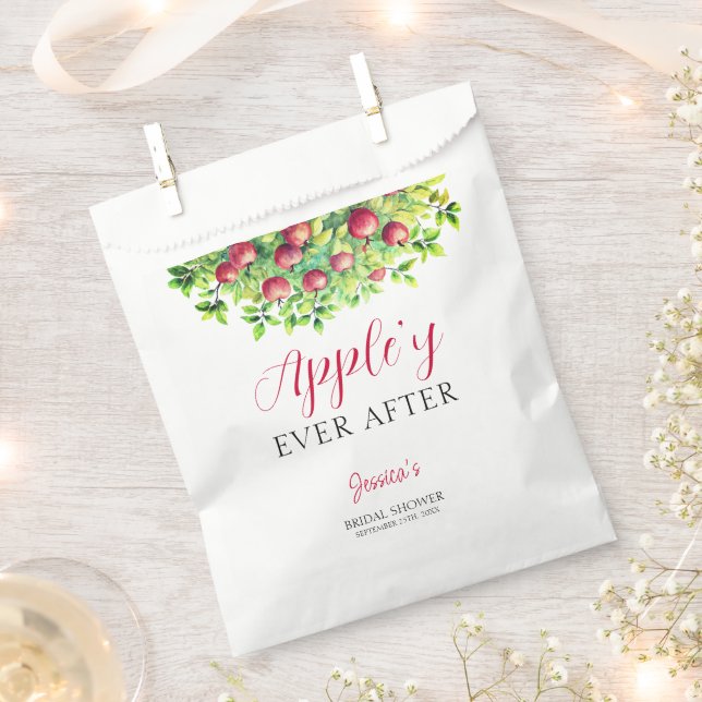 Sachets En Papier Pomme à jamais après le mariage pommier  (Coupé)